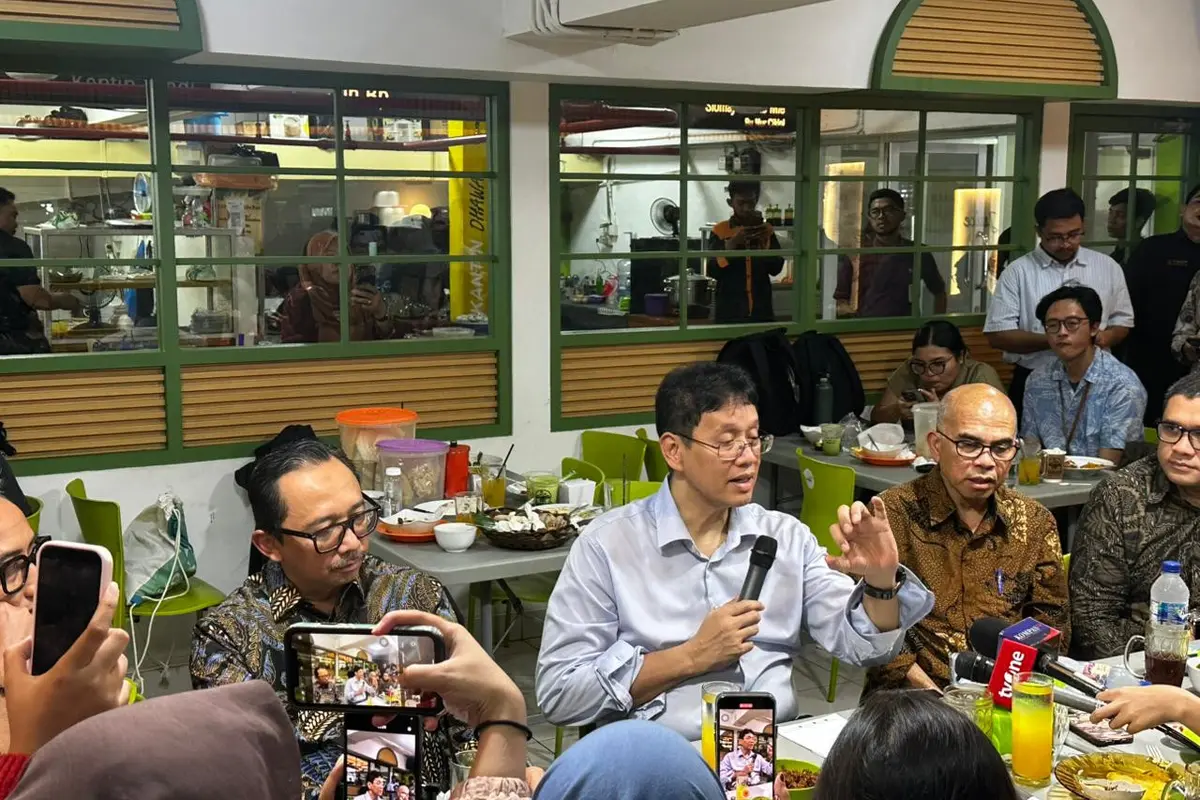 Menteri Keuangan Purbaya Yudhi Sadewa di Kantor Kementerian Keuangan, Selasa (7/4/2026). (Liputan6.com/Gagas)