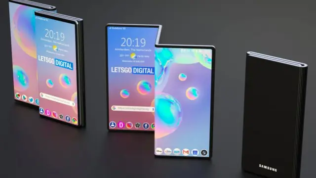 Gambar render Galaxy Fold