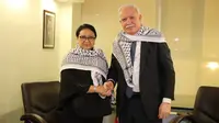 Menteri Luar Negeri RI Retno Marsudi dan Menteri Luar Negeri Palestina Riyad Al Maliki dalam pertemuan bilateral di Amman, Yordania (11/12/2017). Keduanya membahas isu seputar Yerusalem dan Palestina (Sumber: Kemlu RI)