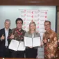  Jajaran direksi Telkom, TelkomTelstra, Telstra, dan Metra Digital Investama usai penandatanganan MoU terkait Kerjasama Investasi Gabungan di Jakarta, Kamis (4/8/2016) kemarin.