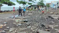Kawasan Megamas Manado yang dihantam banjir rob pada Minggu 17 Januari 2021 silam.