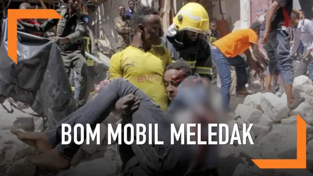 VIDEO: Kepanikan Warga saat Bom Mobil Meledak di Mogadishu