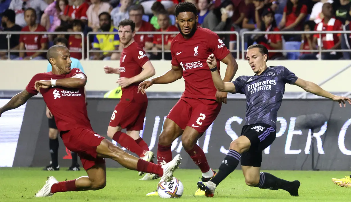 The Reds unggul lebih dahulu lewat gol melalui gol yang dicetak oleh Fabio Carvalho. (AFP/Karim Sahib)