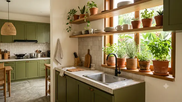 Inspirasi Dapur Bernuansa Olive Green yang Sedang Tren