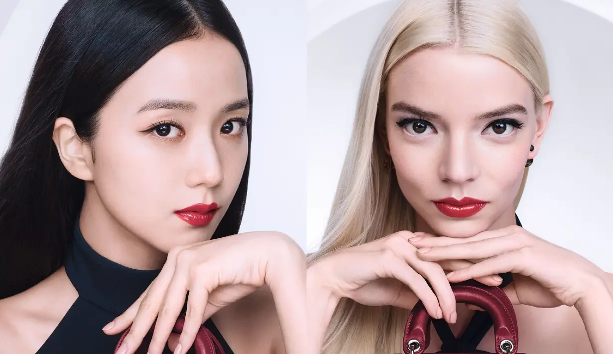 Jisoo BLACKPINK dan Anya Taylor Joy tampil kompak dengan gaya misterius saat kenakan lipstik merah [Dior]