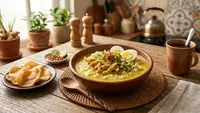 Resep Bubur Kuah Opor Kuning Gurih untuk Sarapan Spesial