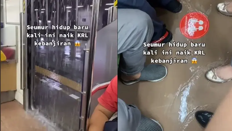 Viral Wanita Unggah Video KRL Banjir Pertama Kali, Tuai Ragam Komentar
