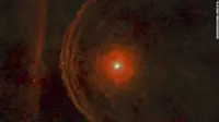 Bintang super merah Betelgeuse terlihat di sini dalam pandangan baru dari Herschel Space Observatory. (ESA)