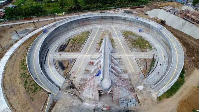 Kementerian Pekerjaan Umum dan Perumahan Rakyat tengah menyelesaikan pembangunan Monumen Kapsul Waktu di Kabupaten Merauke, Provinsi Papua. (Dok Kementerian PUPR)