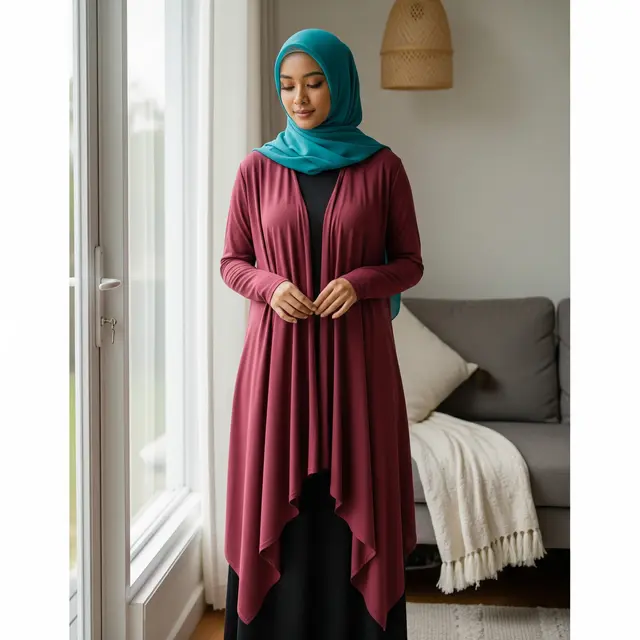 Cardigan Panjang Wanita Muslimah Model Terbaru