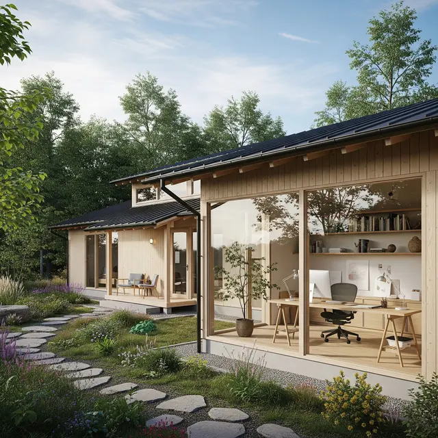 Model Rumah Japandi di Desa dengan Halaman Luas