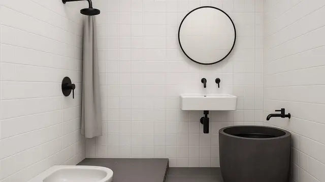 Desain Kamar Mandi Minimalis 2x2 Kloset Jongkok dan Bak Mandi/Ilustrasi AI