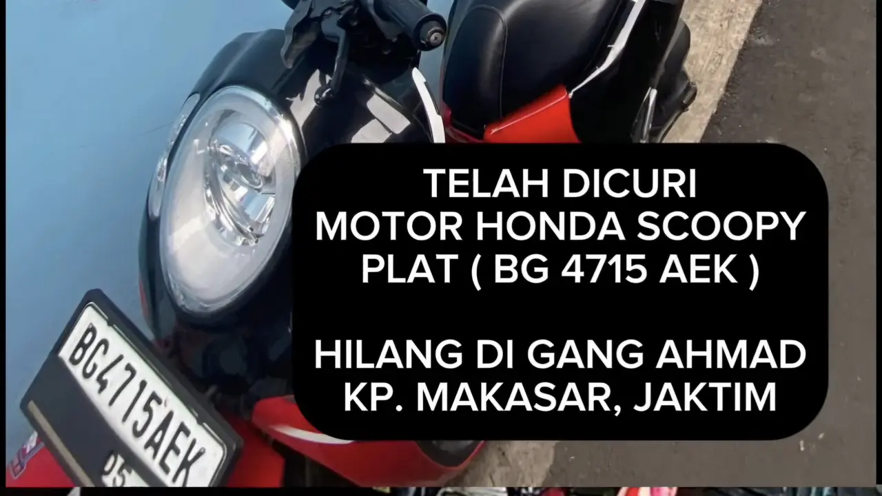 Aksi pencurian sepeda motor dalam hitungan menit terekam kamera CCTV di kawasan Makasar, Jakarta Timur (Jaktim), Jumat (24/7/2026) dini hari (Istimewa)