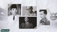 Kolase - Ir Soekarno, Mohammad Hatta, Ir Soeratin, Tan Malaka (Bola.com/Adreanus Titus)