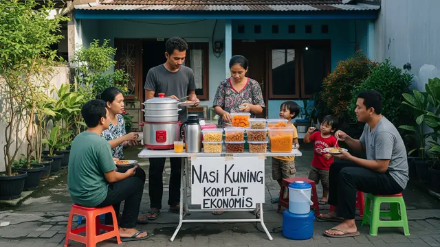 Ide Jualan Nasi Kuning Komplit Ekonomis Seporsi Rp5.000