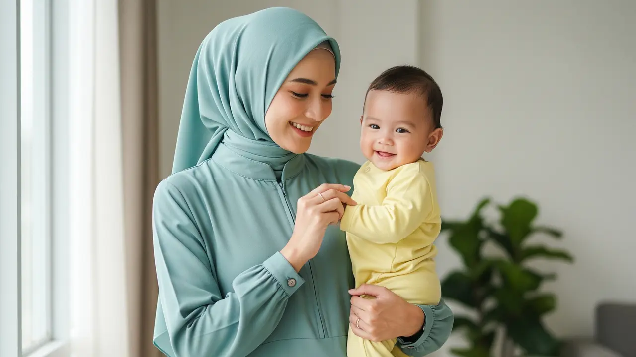 Inspirasi Gamis Warna Lembut untuk Ibu Muda (Image by Gemini AI)