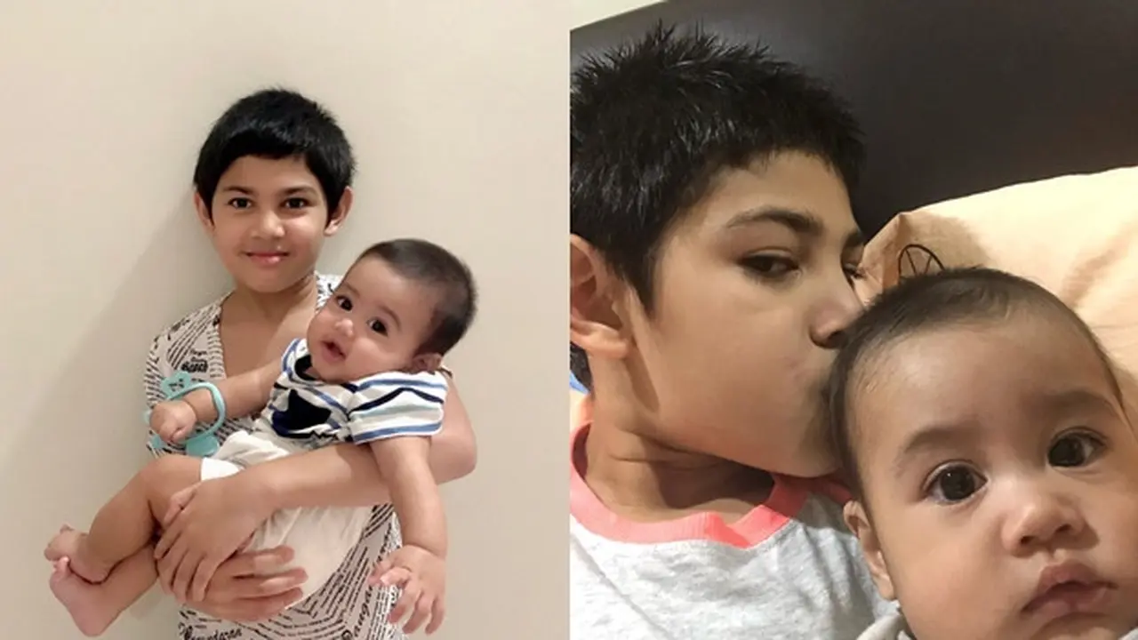 6 Potret Arsen Momong Anak Rifky Balweel dan Biby Alraen, Bak Adik Kandung