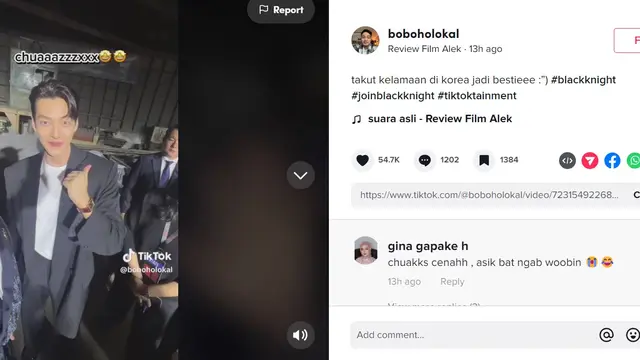 Kim Woo Bin dalam unggahan TikTok boboholokal
