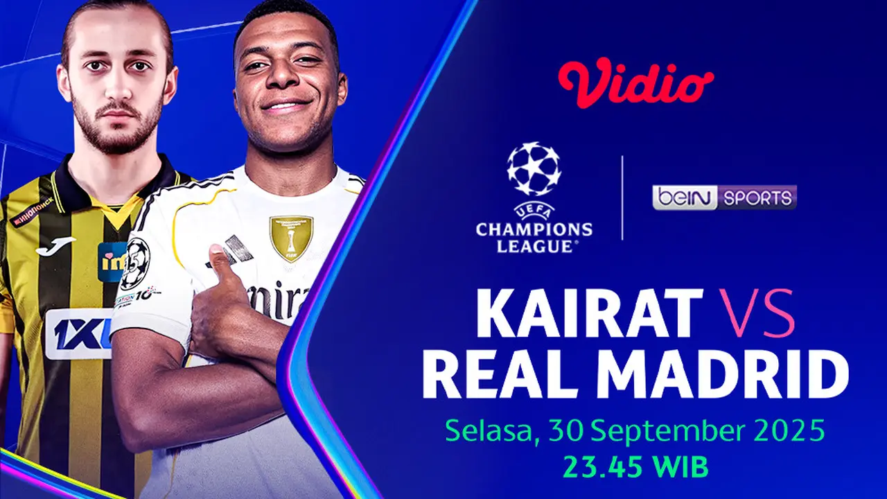 Siaran langsung Kairat vs Real Madrid eksklusif di Vidio. (dok. vidio.com)