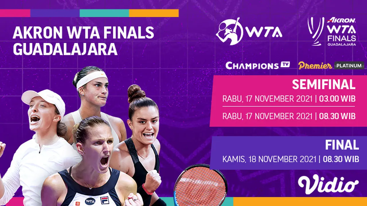 Jadwal dan Live Streaming WTA Finals Guadalajara Pekan Ini di Vidio, 17