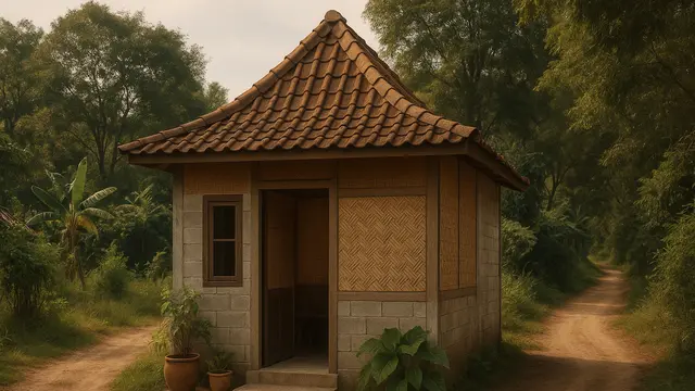 Model Rumah Kecil Tapi Cantik 3x6 Meter dari Bambu dan Batako
