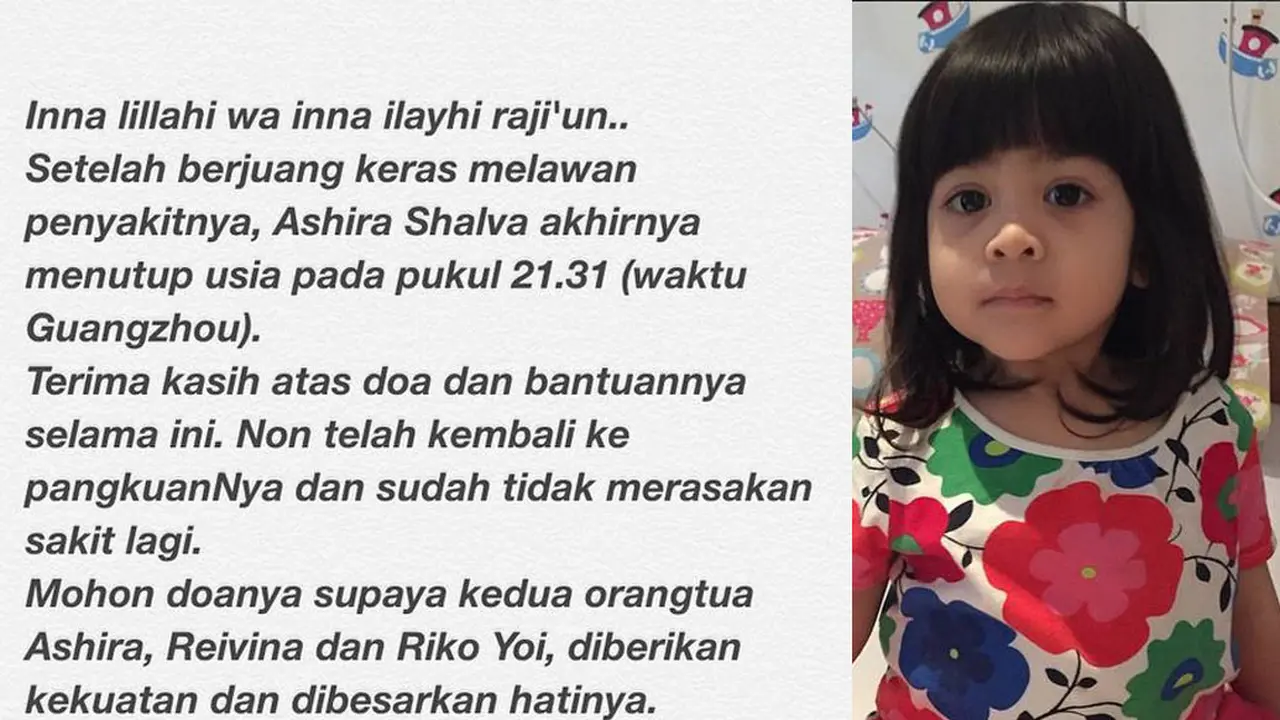 Selamat Jalan Ashira Shalva