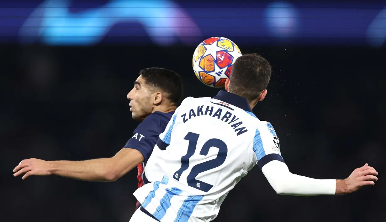 Kemenangan 2-0 atas Real Sociedad menjadi modal berharga bagi Paris Saint-Germain yang akan melakoni laga tandang leg kedua 16 besar Liga Champions 2023/2024 mendatang. (FRANCK FIFE/AFP)
