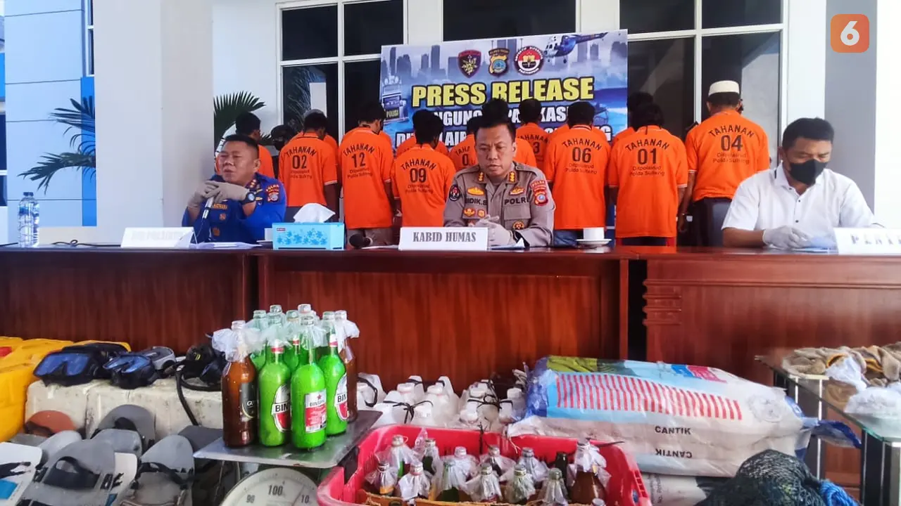 Rilis kasus pengeboman ikan yang ditangani Ditpolairud Polda Sulteng