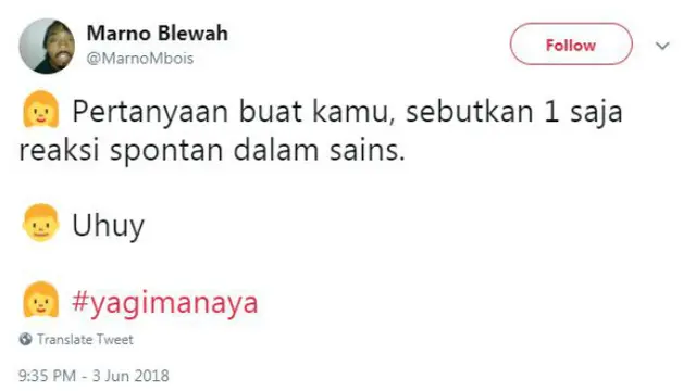Salah satu obrolan lucu di Twitter adalah obrolan-obrolan kocak 'ya gimana ya' ini.