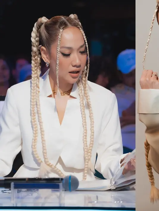 Rambut pirang Bunga Citra Lestari dikepang tipis bergaya afro yang bikin makin terlihat artsy [@itsmebcl]