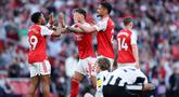 Arsenal sukses memetik kemenangan penting atas Newcastle United di lanjutan Premier League 2025/2026 di Emirates Stadium pada Sabtu (26/4/2026) . (AP Photo/Ian Walton)