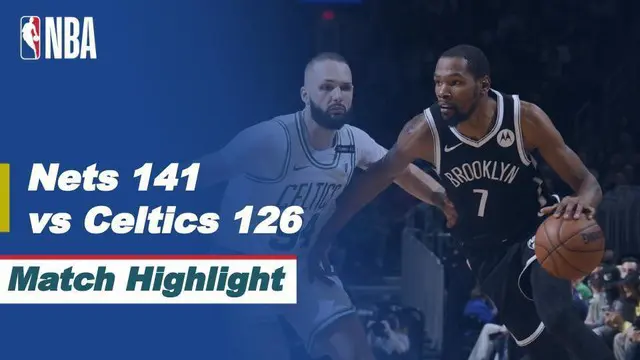 Berita video highlights game 4 babak awal wilayah timur NBA Playoffs 2021 antara Boston Celtics melawan Brooklyn Nets, di mana Jayson Tatum mencetak 40 poin, sedangkan Kevin Durant 42 poin, Senin (31/5/2021) pagi hari WIB.