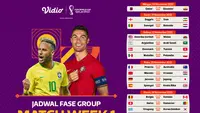 Jadwal dan Live Streaming Piala Dunia Qatar 2022 Matchweek 1, 20-25 November 2022. (Sumber : dok. vidio.com)