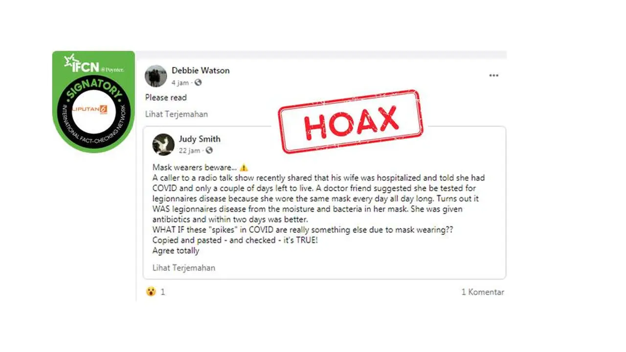 Cek fakta masker legionnaires