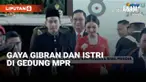Wakil Presiden RI terpilih Gibran Rakabuming Raka tiba di Gedung MPR RI Minggu (20/10) pagi bersama sang Istri. Gibran di sambut jajaran anggota MPR yang telah hadir lebih dulu.
