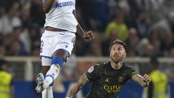 Dua gol PSG dilesakkan oleh Kylian Mbappe di awal laga. Keduanya tercipta dalam tempo kurang dari sepuluh menit (6’, 8’). (AP Photo/Thibault Camus)