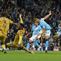 Omar Marmoush mencetak gol dalam laga Manchester City vs Crystal Palace di Liga Inggris, Kamis (14/5/2026). (AP Photo/Ian Hodgson)