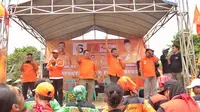Presiden Partai Buruh Said Iqbal saat kampanye Partai Buruh di Lapangan Bola Polsek Gunung Putri, Kabupaten Bogor, Jawa Barat, Senin (22/1/2024). (Foto: Istimewa).
