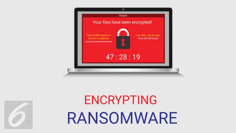 Ilustrasi Ransomware WannaCrypt atau Wannacry 