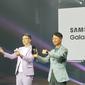 Lo Khing Seng, Head of MX Business Samsung Electronics Indonesia (kiri) dan Simon Lee, President Samsung Electronics Indonesia di peluncuran lokal Galaxy Z Fold4 5G dan Z Flip 5G (Liputan6.com/Giovani Dio Prasasti)