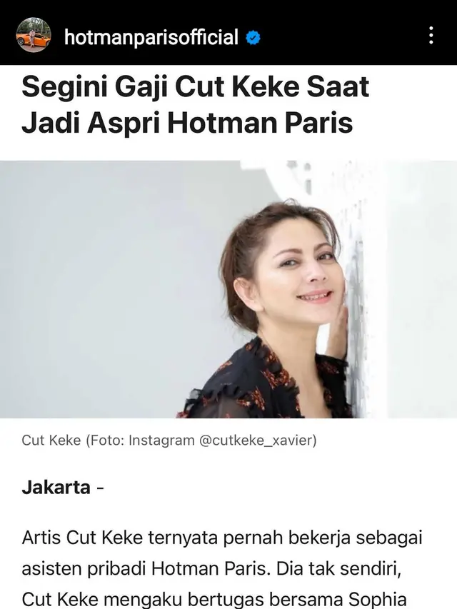 Hotman Paris - Cut Keke (Foto: Instagram/@hotmanparisofficial)