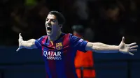 JUARA - Gol Luis Suarez berhasil mengantarkan Barcelona meraih kemenangan 2-1 atas Juventus di Final Liga Champions. (Reuters / Michael Dalder)