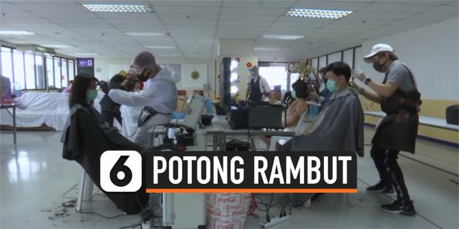 VIDEO: Potong Rambut Gratis untuk Tenaga Medis di Bangkok