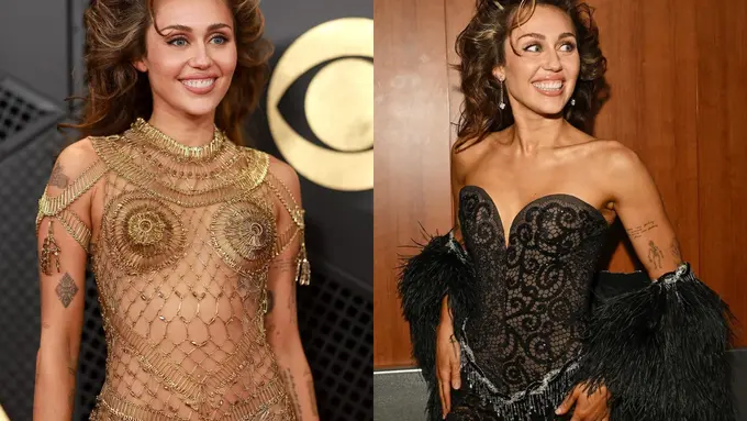 Miley Cyrus Tampil Nyentrik Saat Menang Grammy untuk Pertama Kali, Kenakan Gaun Peniti hingga Rambut Kesamber Listrik