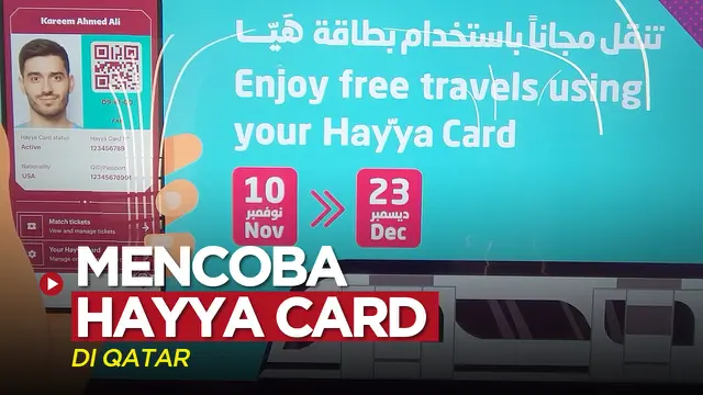 Cover thumbnail video Mencoba Hayya Card di Qatar selama Piala Dunia 2022.