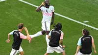 Pemain Belgia Romelu Lukaku merayakan gol keempat timnya selama pertandingan babak 16 besar Piala Dunia FIFA 2026 antara AS dan Belgia di Stadion Seattle, Seattle, Washington, Senin, 6 Juli 2026. (AFP/Getty Images/ David Ramos).