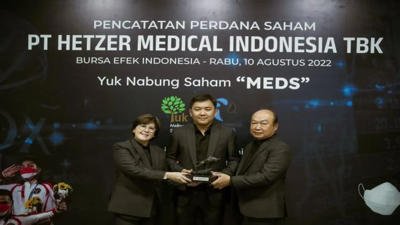 Pencatatan perdana saham PT Hetzer Medical Indonesia Tbk (MEDS) pada perdagangan Rabu, (10/8/2022) (Foto: BEI)
