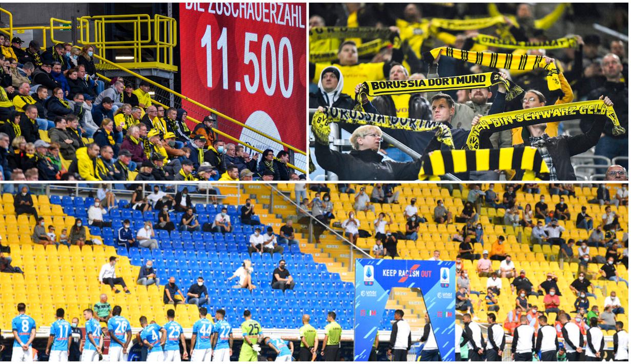 Sejumlah liga top Eropa mulai mengijinkan para suporter untuk menonton langsung pertandingan di Stadion. Berikut penampakannya.