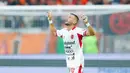 Pemain Bali United, Mirza Mustafic, melakukan selebrasi setelah mencetak gol ke gawang Persija Jakarta dalam lanjutan BRI Super League 2025/2026 di Jakarta International Stadium (JIS), Minggu (14/9/2025) malam WIB. (Bola.com/M Iqbal Ichsan)
