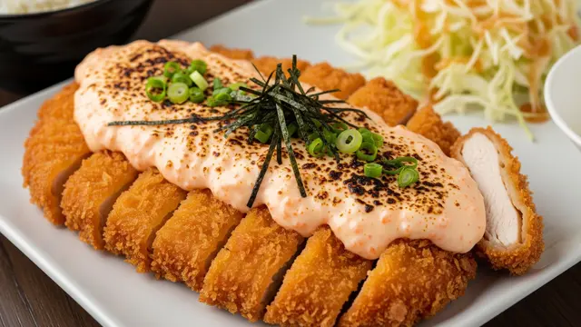 Ilustrasi Ayam Katsu Saus Mentai